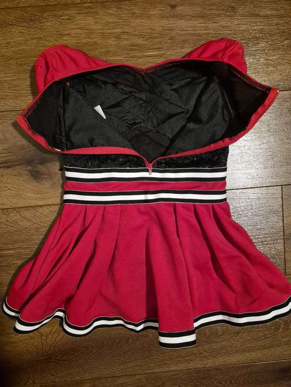 Weissman Legendary Red Black White Sequin Cheerleader Dance Costume MC 11023